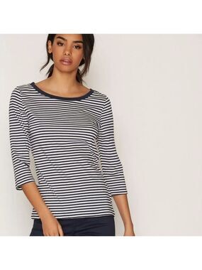 Marcia blue striped boat neck t-shirt Nautical